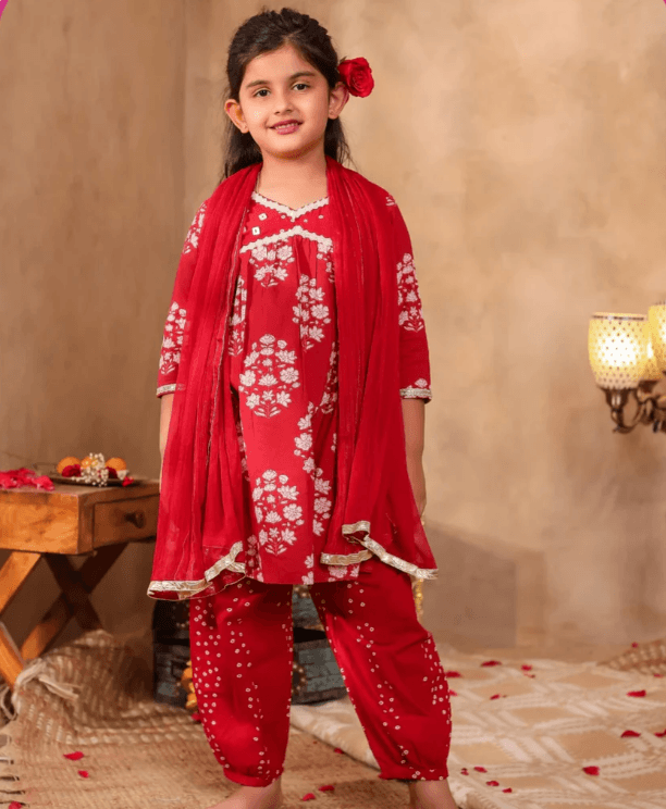 Girls Blue Kurti with Gota Patti