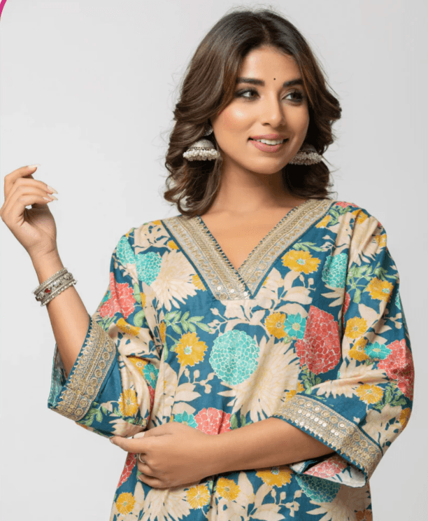 Girls Yellow Kurti with Gota Patti